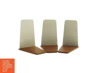 Teak træ Bogstøtter (str. 13 x 15 cm. 3 styk)