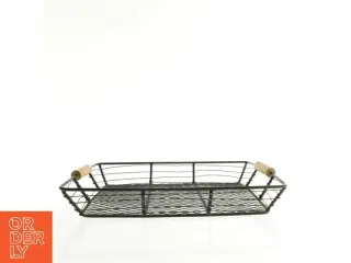 Fil de Fer Metalbakke med træ håndtag (str. 34 x 24 cm)