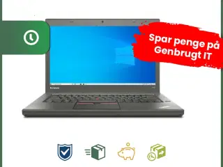 14" Lenovo ThinkPad T450 - Intel i5 4300U 1,9GHz 240GB SSD 8GB Win10 Pro - Grade A - bærbar computer