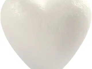 Buttet Hjerte i Styropor - 5 stk. Hvid Dekoration