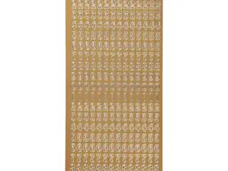 Stickers, tal, ark 10x23 cm, guld, 1 ark