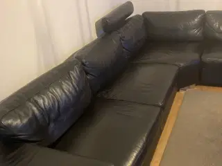 Lækker hjørnesofa i ægte læder