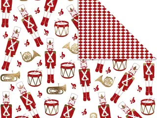 Designpapir, nøddeknækker, 180 g, guld, rød, hvid, 3ark/ 1 pk.