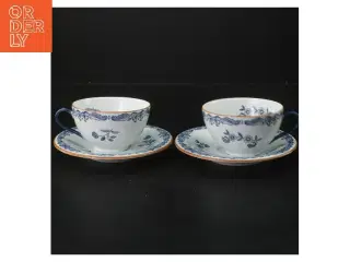Porcelænskopper med underkopper fra Rrstrand (str. Ø 8,5 & 13 cm)