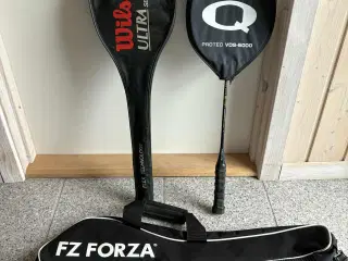 1 fin WILSON og HIGH Q badmintonketcher m. Taske