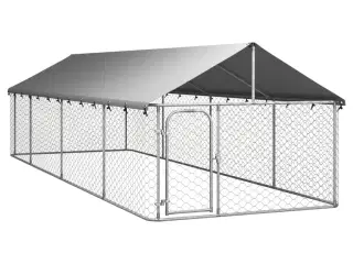 Udendørs hundebur med tag 600x200x150 cm