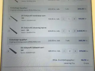 Ds stålprofiler i sort