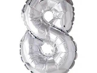Folieballon, 8, H: 41 cm, sølv, 1 stk.