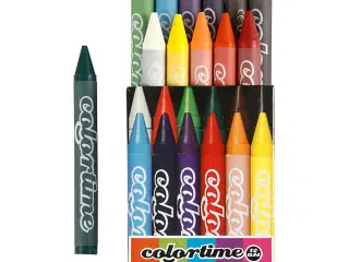 Colortime Farvekridt, L: 10 cm, tykkelse 11 mm, ass. farver, 2x12stk./ 1 pk.