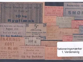 Rationeringsmærker - 1. Verdenskrig