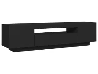 Tv-bord med LED-lys 160x35x40 cm sort