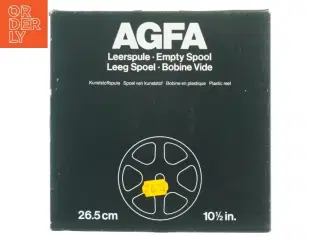 AGFA 26,5cm kvarttommebånd på plastspole  (str. 27 x 27 x 1 cm)