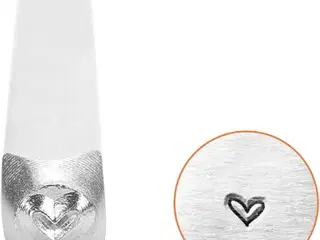 Prægestempel, Hjerte, L: 65 mm, str. 3 mm, 1 stk.