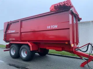 Tinaz 18 tons bagtipvogne med skydepresenning