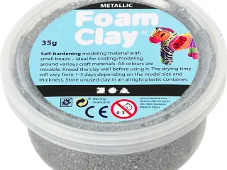 Foam Clay®, metallic, sølv, 35g/ 1 ds.