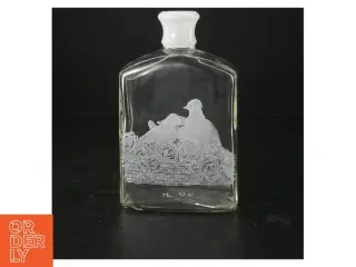 Dekoreret glasflaske (str. 4,5x10x18 cm)