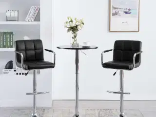 Barstole 2 stk. kunstlæder sort
