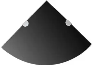 vidaXL hjørnehylde med krombeslag sort glas 