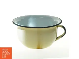 Vintage emaljeskål med håndtag (str. Ø 19 cm)