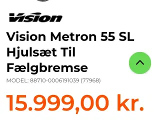 Vision Metron 55 SL Hjulsæt Til Fælgbremse.  Fælge