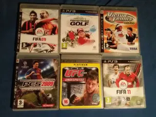 PS3 Sportsspil: Virtua Tennis, UFC, Pro Evolution 