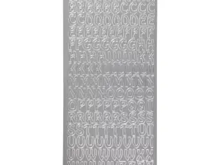 Sølv Bogstaver Stickers 10x23 cm - Kreativ Dekoration