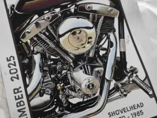 2025 kalender med Harley motor