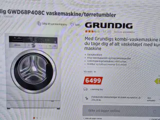 Grundig vaskemaskine/tørretumbler