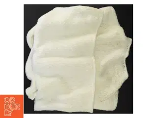 Strikket hvid bluse (str. 58 x 51 cm ærme 49 cm)