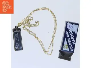 Mini harmonika og gylden halskæde fra Golden Cup (str. 31,5 cm)