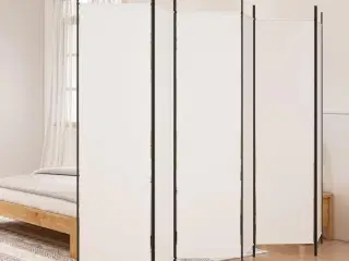 6-panels rumdeler 300x200 cm stof hvid