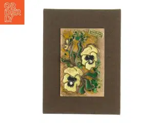 Håndlavet 1970&#39;er emaljeret billede (str. 19 x. 14,5 cm)