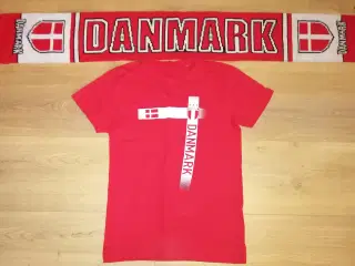 NYT DANMARK FAN SÆT, TSHIRT(S) OG HALSTØRKLÆDE
