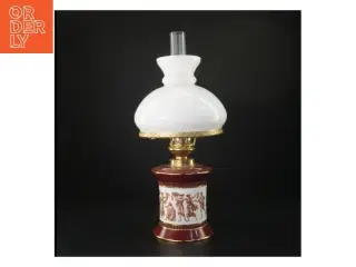Antik bordlampe med klassiske motiver (str. H. 38 cm)