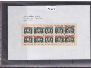 Danmark julemærkeark nytryk 1905/93 - POSTFRISK