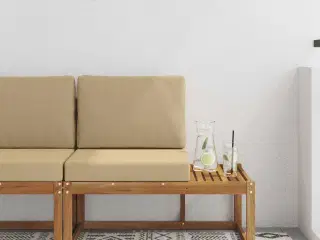 Udendørs Modulsofa med pude Naturfarvet 91 x 63 x 73 cm