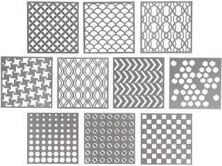 Stencil, str. 15x15 cm, tykkelse 0,31 mm, 10ark/ 1 pk.