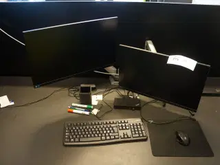 2 stk. skærme & computer, m.v. LENOVO
