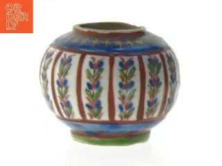 Rund vase med blomstermønster (str. Ø 6,5 cm)