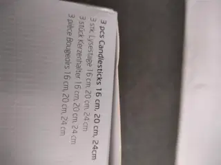 Lysestager 3 stk 