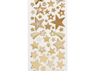 Stickers, stjerner, ark 10x24 cm, guld, 1 ark