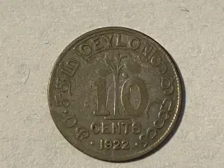 10 Cents Ceylon 1922