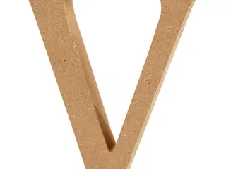 Stort Træbogstav V - 13 cm H, 2 cm Tykkelse