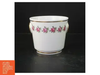 Porcelænskop med blomster og guldkant fra Weisswasser (str. Ø. 14 cm)