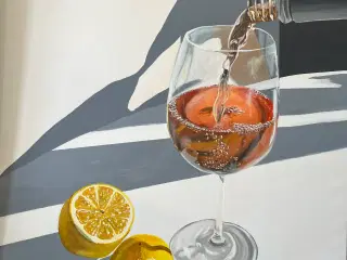 Maleri af glas m. Citron