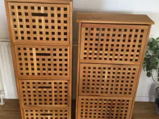 Skab med 4 skuffer og skoskab , i nøddetræ