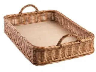 Brødkurv B530 x D350 x H100 mm rødpil m/træbund og håndtag (Udstillingsmodel)