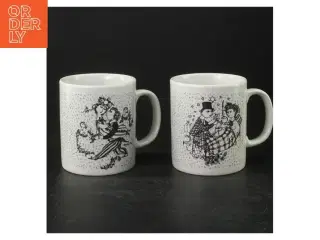 Porcelænskopper med illustrationer fra Nymolle (str. Ø 9 cm. længde, 10 cm)