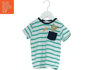 Stribet T-shirt med hundeprint fra H&M (str. 92)