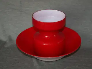 Vase i rød glas 17 cm